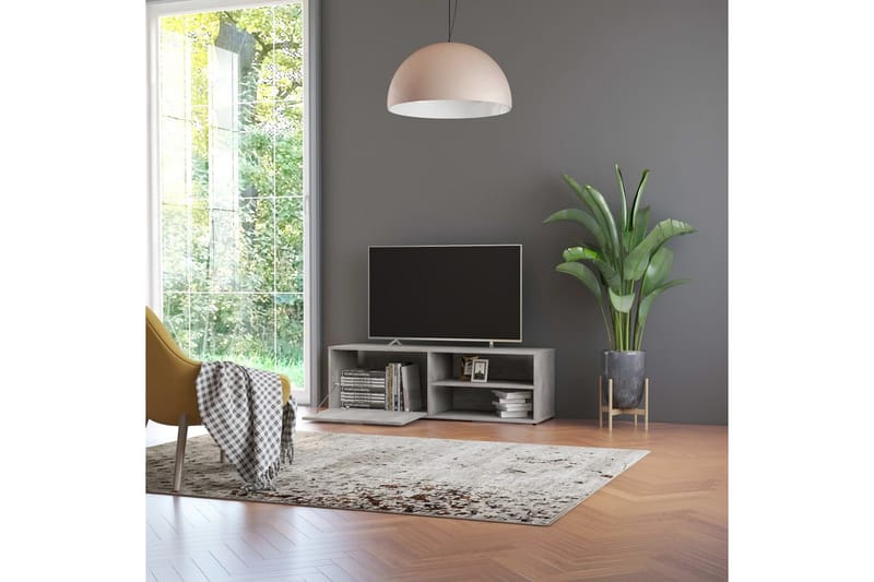 TV-taso betoninharmaa 120x34x37 cm lastulevy - Harmaa - Huonekalut - TV- & Mediakalusteet - Tv taso & Mediataso