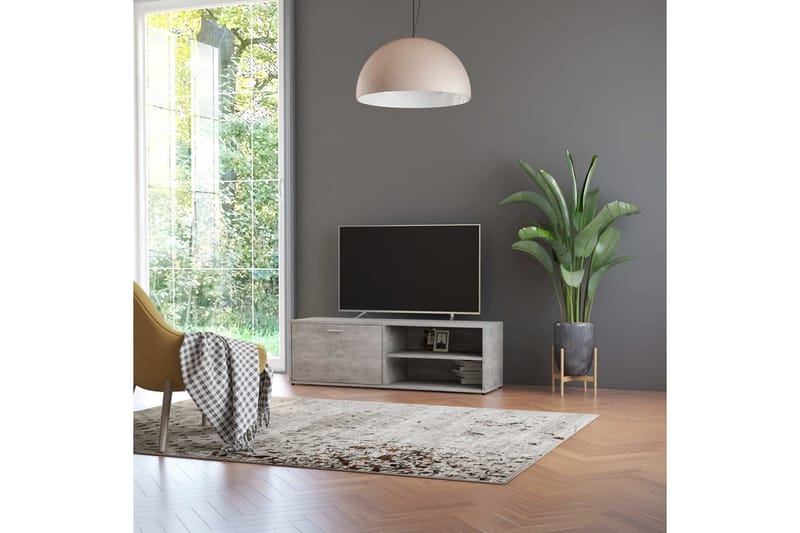 TV-taso betoninharmaa 120x34x37 cm lastulevy - Harmaa - Huonekalut - TV- & Mediakalusteet - Tv taso & Mediataso