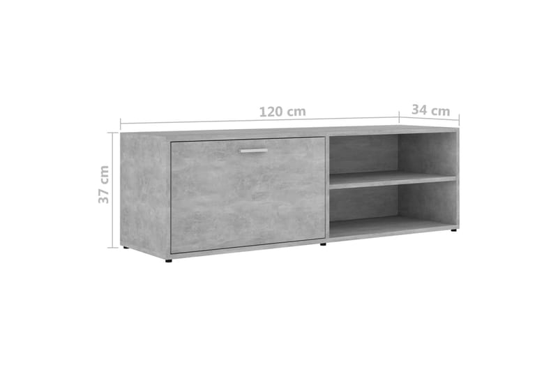 TV-taso betoninharmaa 120x34x37 cm lastulevy - Harmaa - Huonekalut - TV- & Mediakalusteet - Tv taso & Mediataso