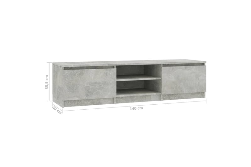 TV-taso betoninharmaa 140x40x35,5 cm lastulevy - Harmaa - Huonekalut - TV- & Mediakalusteet - Tv taso & Mediataso