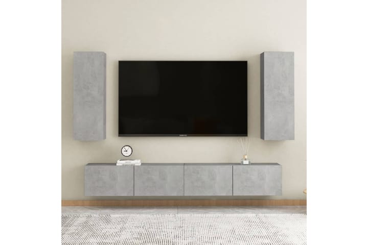 TV-taso betoninharmaa 30,5x30x90 cm lastulevy - Tv taso & Mediataso