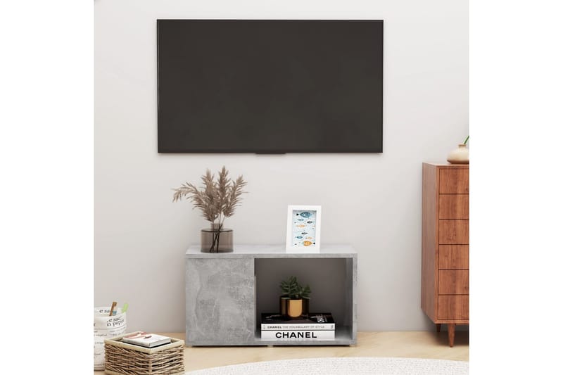 TV-taso betoninharmaa 60x24x32 cm lastulevy - Harmaa - Huonekalut - TV- & Mediakalusteet - Tv taso & Mediataso