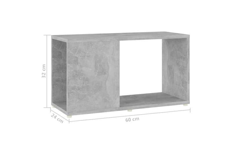 TV-taso betoninharmaa 60x24x32 cm lastulevy - Harmaa - Huonekalut - TV- & Mediakalusteet - Tv taso & Mediataso