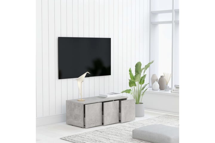 TV-taso betoninharmaa 80x34x30 cm lastulevy - Tv taso & Mediataso