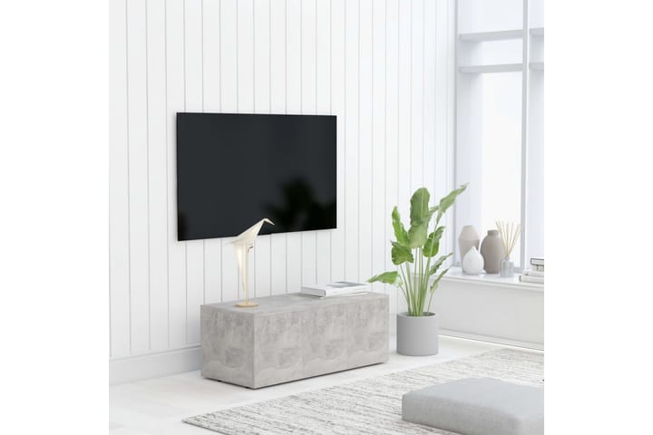 TV-taso betoninharmaa 80x34x30 cm lastulevy - Tv taso & Mediataso