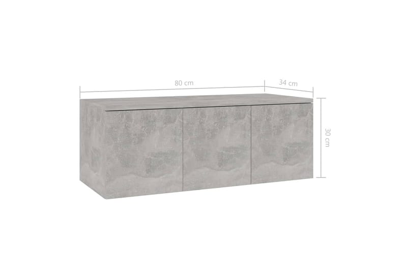 TV-taso betoninharmaa 80x34x30 cm lastulevy - Huonekalut - TV- & Mediakalusteet - Tv taso & Mediataso
