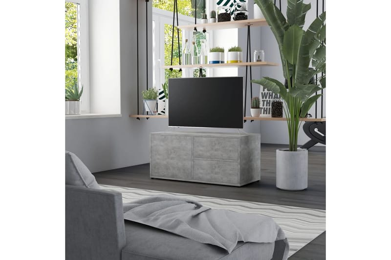 TV-taso betoninharmaa 80x34x36 cm lastulevy - Huonekalut - TV- & Mediakalusteet - Tv taso & Mediataso