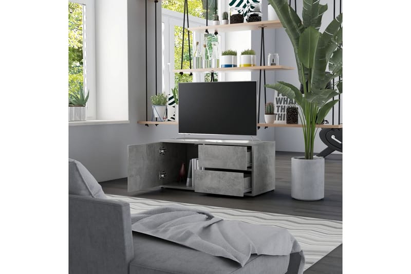 TV-taso betoninharmaa 80x34x36 cm lastulevy - Huonekalut - TV- & Mediakalusteet - Tv taso & Mediataso