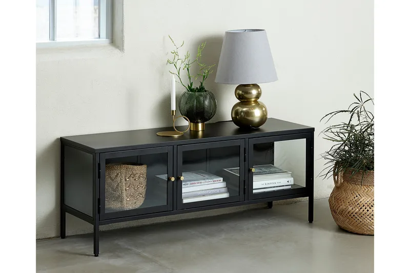 TV-Taso Birningham 132 cm - Musta - Huonekalut - TV- & Mediakalusteet - Tv taso & Mediataso