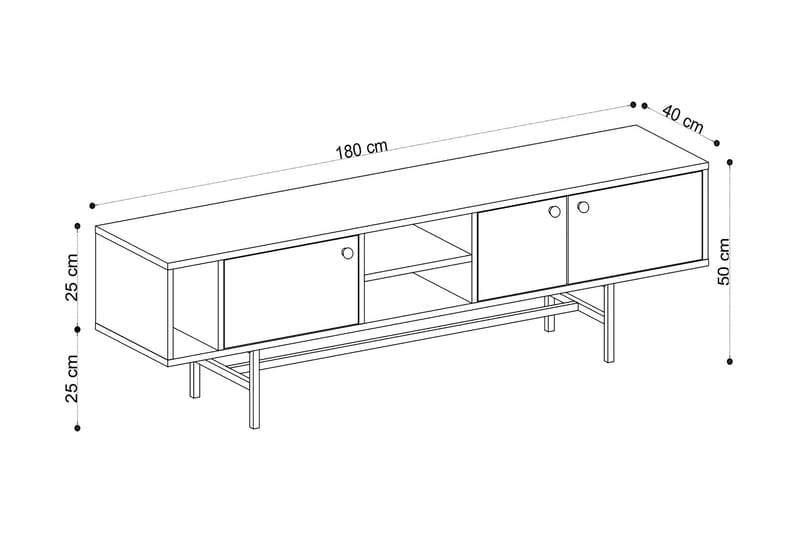 TV-taso Bocketorp 180 cm - Ruskea - Huonekalut - TV- & Mediakalusteet - Tv taso & Mediataso