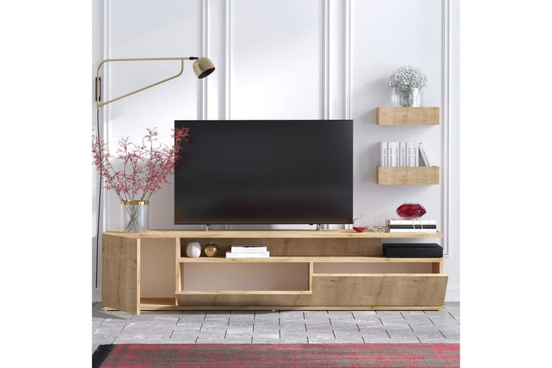TV-taso Bodeiz 180 cm - Luonnonväri/Valkoinen - Huonekalut - TV- & Mediakalusteet - Tv taso & Mediataso