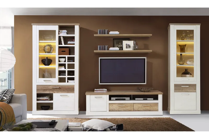 TV-taso Breage 179 cm - Ruskea/Valkoinen - Huonekalut - TV- & Mediakalusteet - Tv taso & Mediataso