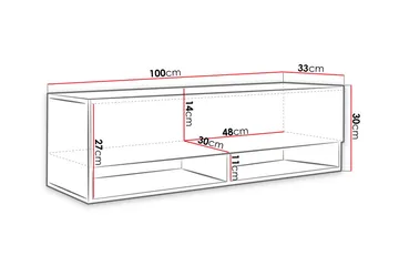 TV-taso Bulvine 100x32x30 cm - Valkoinen - Huonekalut - TV- & Mediakalusteet - Tv taso & Mediataso
