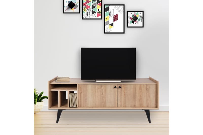 TV-taso Cabni 150 cm - Luonnonväri/Musta - Huonekalut - TV- & Mediakalusteet - Tv taso & Mediataso