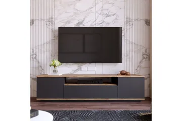 TV-taso Calrin 180 cm hyllyllä - Antrasiitti/Luonnonväri - Huonekalut - TV- & Mediakalusteet - Tv taso & Mediataso