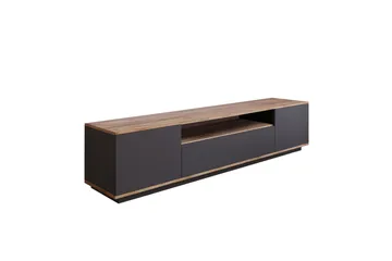 TV-taso Calrin 180 cm hyllyllä - Antrasiitti/Luonnonväri - Huonekalut - TV- & Mediakalusteet - Tv taso & Mediataso