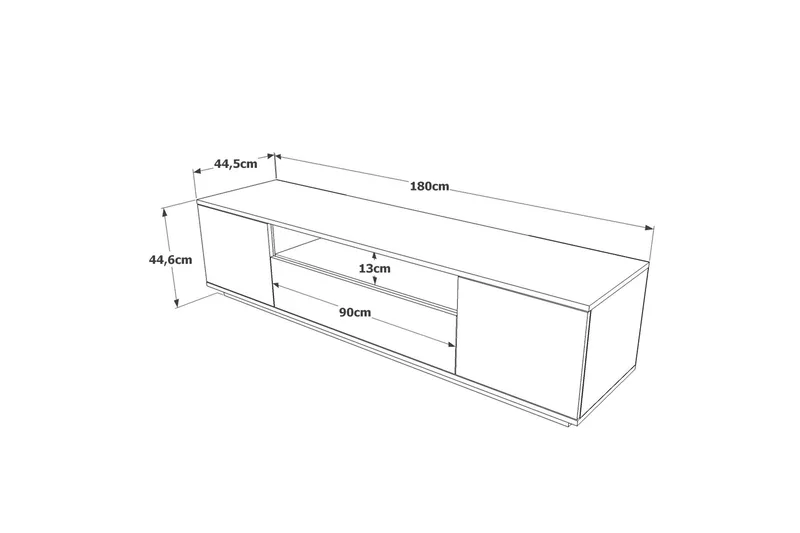 TV-taso Calrin 180 cm hyllyllä - Antrasiitti/Luonnonväri - Huonekalut - TV- & Mediakalusteet - Tv taso & Mediataso