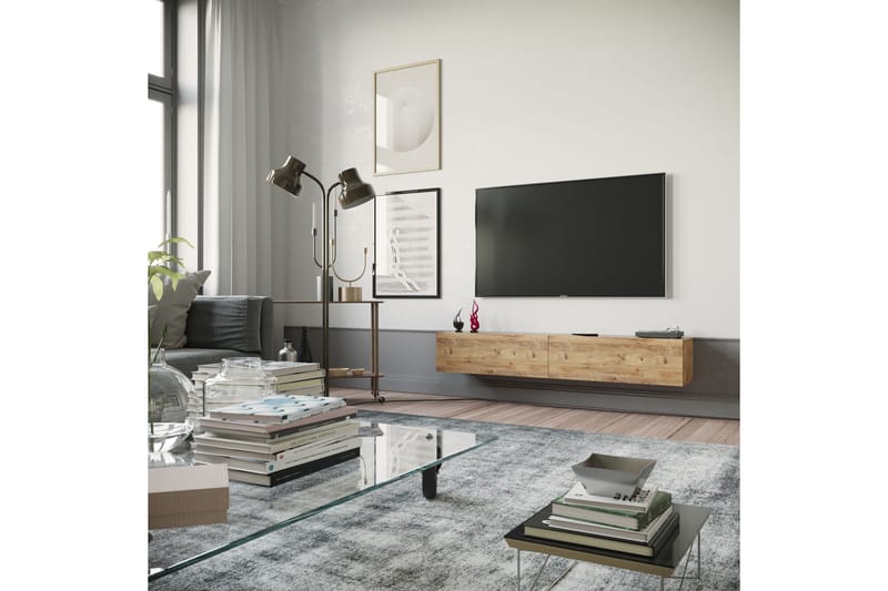 TV-taso Calrin 180 cm - Luonnonväri - Huonekalut - TV- & Mediakalusteet - Tv taso & Mediataso
