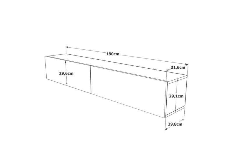TV-taso Calrin 180 cm - Luonnonväri - Huonekalut - TV- & Mediakalusteet - Tv taso & Mediataso