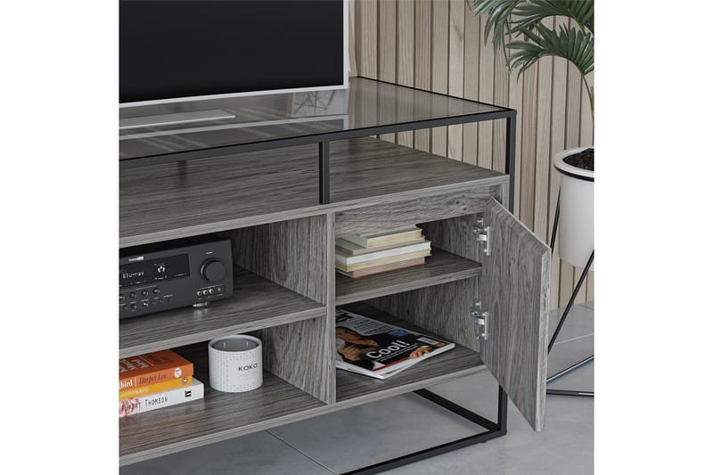 TV-taso Camley 136,6x49,8 cm Harmaa - Dorel Home - Huonekalut - TV- & Mediakalusteet - Tv taso & Mediataso