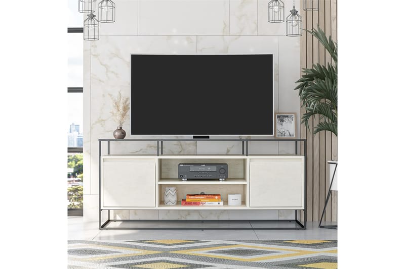 TV-taso Camley 136,6x49,8 cm Valkoinen - Dorel Home - Huonekalut - TV- & Mediakalusteet - Tv taso & Mediataso