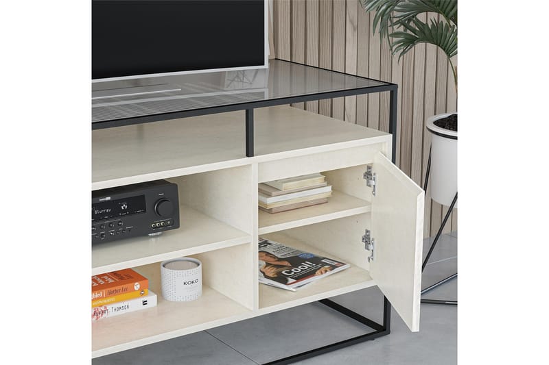 TV-taso Camley 136,6x49,8 cm Valkoinen - Dorel Home - Huonekalut - TV- & Mediakalusteet - Tv taso & Mediataso