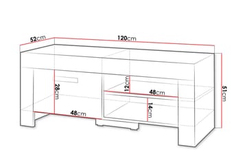 TV-taso Cezar 120x52x51 cm - Beige/Harmaa - Huonekalut - TV- & Mediakalusteet - Tv taso & Mediataso