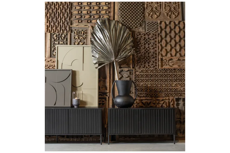 TV-taso Cherepov 100 cm - Musta - Huonekalut - TV- & Mediakalusteet - Tv taso & Mediataso