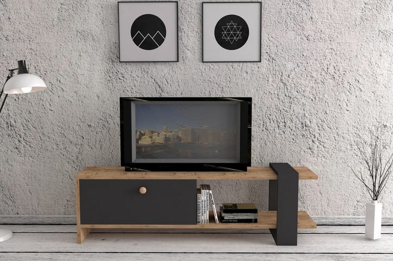 TV-taso Cierpial 120 cm - Pähkinä/Harmaa - Huonekalut - TV- & Mediakalusteet - Tv taso & Mediataso