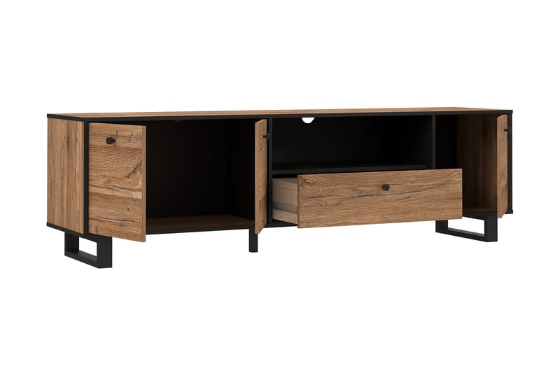 TV-taso Coppin 180 cm - Ruskea/Musta - Huonekalut - TV- & Mediakalusteet - Tv taso & Mediataso