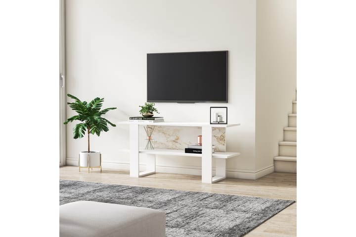 TV-taso Cornellia 120 cm - Valkoinen - Tv taso & Mediataso