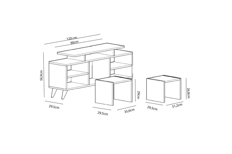 TV-taso Crebb 120 cm - Huonekalut - TV- & Mediakalusteet - Tv taso & Mediataso