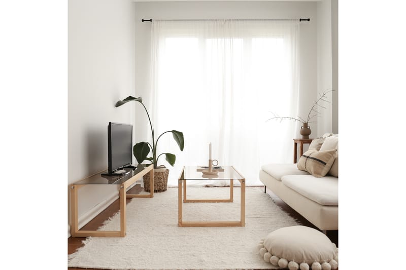 TV-taso Crebb 130 cm - Luonnonväri - Huonekalut - TV- & Mediakalusteet - Tv taso & Mediataso