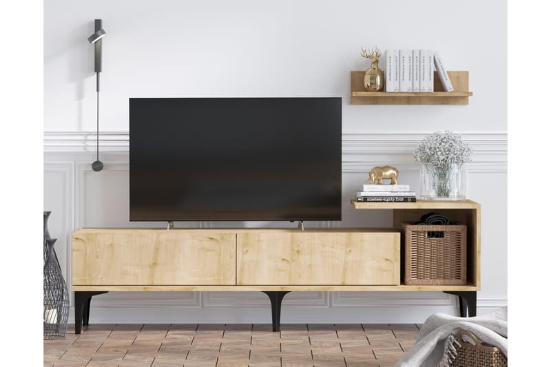 TV-taso Cucuy 180 cm - Luonnonväri/Valkoinen - Huonekalut - TV- & Mediakalusteet - Tv taso & Mediataso