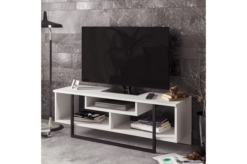 TV-taso Cyrine 119 cm - Valkoinen/Musta - Huonekalut - TV- & Mediakalusteet - Tv taso & Mediataso