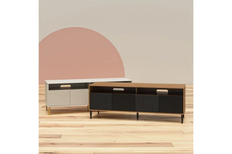 TV-taso Daphne 158,5x50 cm Valkoinen - Dorel Home - Huonekalut - TV- & Mediakalusteet - Tv taso & Mediataso