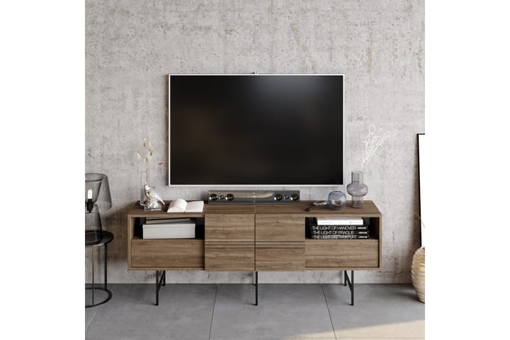 TV-taso Derine 180 cm - Tummanruskea/Musta - Tv taso & Mediataso