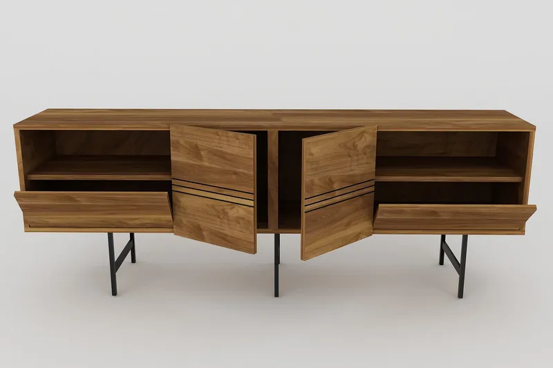 TV-taso Derine 180 cm - Tummanruskea/Musta - Huonekalut - TV- & Mediakalusteet - Tv taso & Mediataso