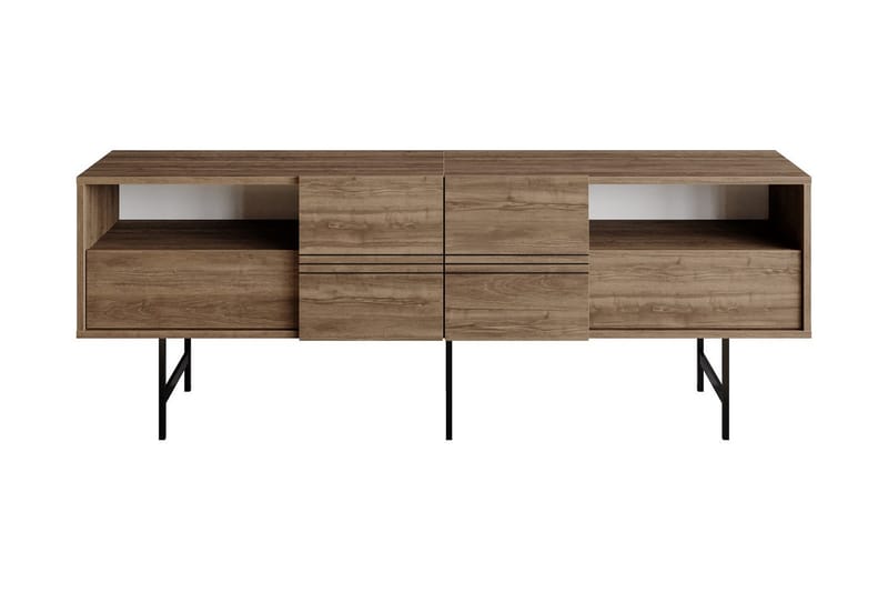 TV-taso Derine 180 cm, Tummanruskea/Musta