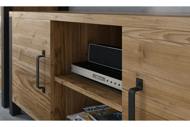 TV-taso Dingelvik 147 cm - Musta/Puu/Luonnonväri - Huonekalut - TV- & Mediakalusteet - Tv taso & Mediataso