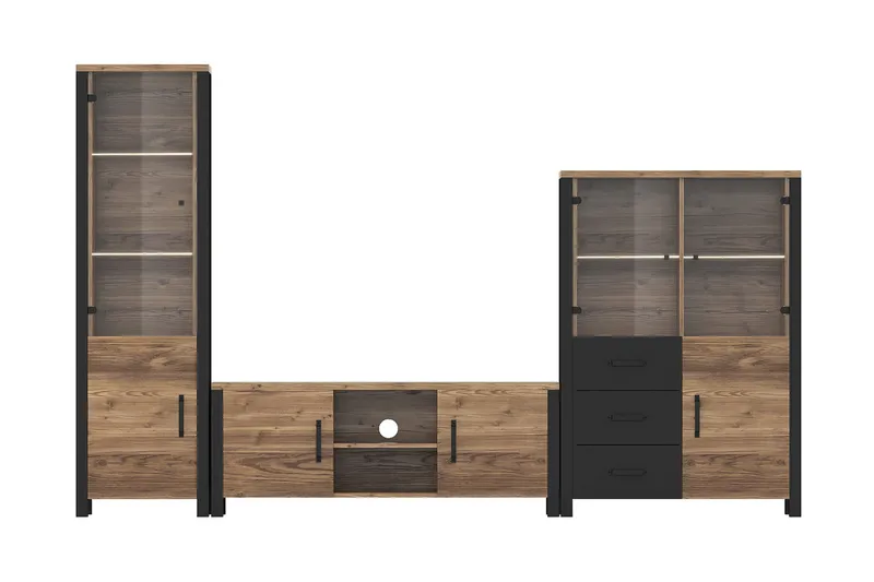 TV-taso Dingelvik 147 cm - Musta/Puu/Luonnonväri - Huonekalut - TV- & Mediakalusteet - Tv taso & Mediataso