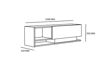 TV-taso Dumö 120 cm - Valkoinen - Huonekalut - TV- & Mediakalusteet - Tv taso & Mediataso