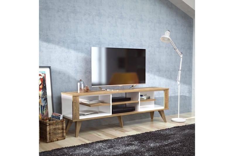 TV-taso Dumö 160 cm - Ruskea/Valkoinen - Huonekalut - TV- & Mediakalusteet - Tv taso & Mediataso