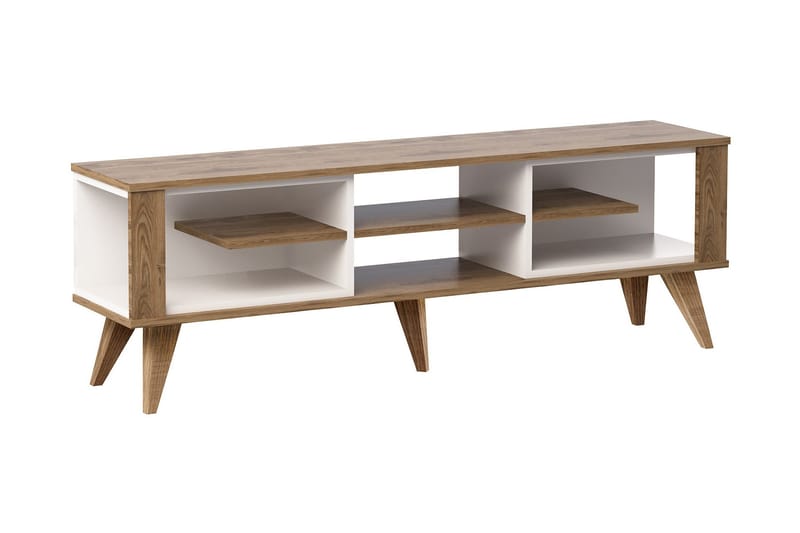 TV-taso Dumö 160 cm, Ruskea/Valkoinen