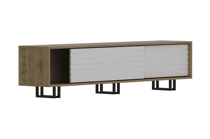 TV-taso Dumö 180 cm, Ruskea/Valkoinen