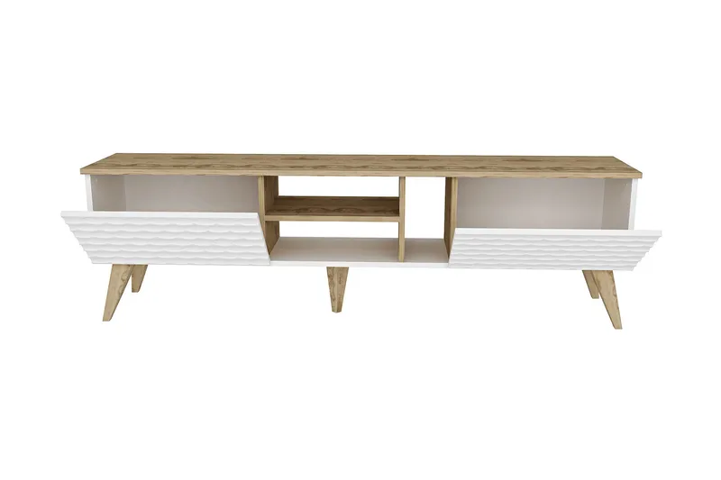 TV-taso Dumö 180 cm - Valkoinen/Ruskea - Huonekalut - TV- & Mediakalusteet - Tv taso & Mediataso