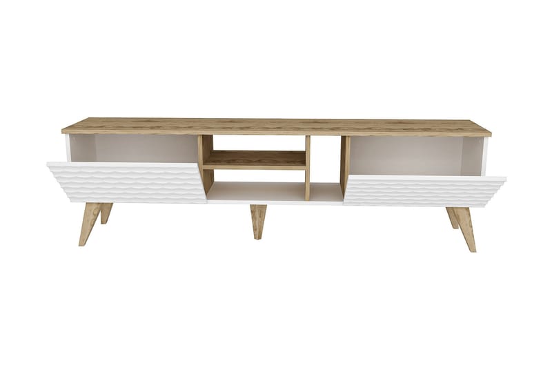 TV-taso Dumö 180 cm - Valkoinen/Ruskea - Huonekalut - TV- & Mediakalusteet - Tv taso & Mediataso