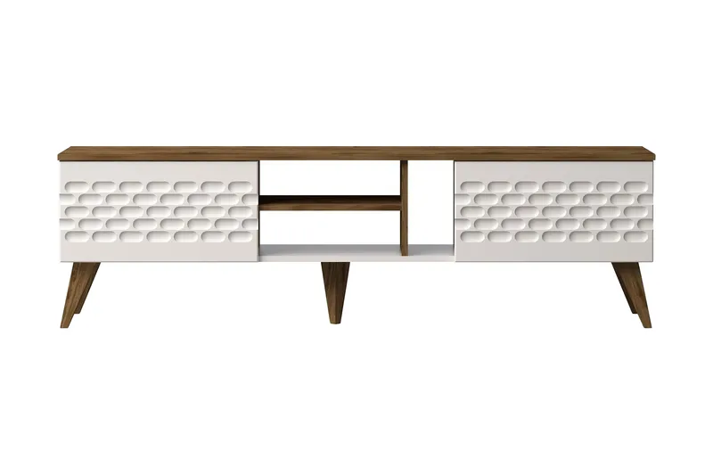 TV-taso Dumö 180 cm, Valkoinen/Ruskea
