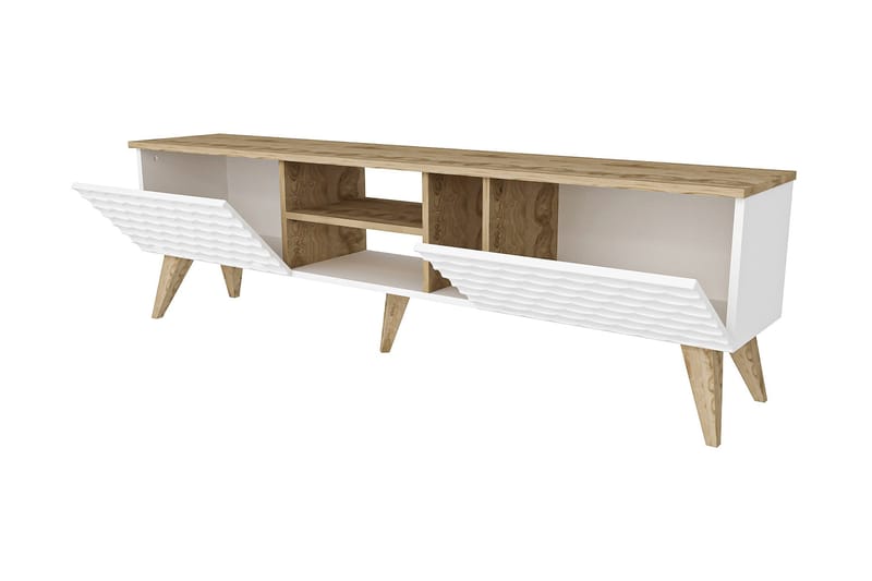 TV-taso Dumö 180 cm - Valkoinen/Ruskea - Huonekalut - TV- & Mediakalusteet - Tv taso & Mediataso