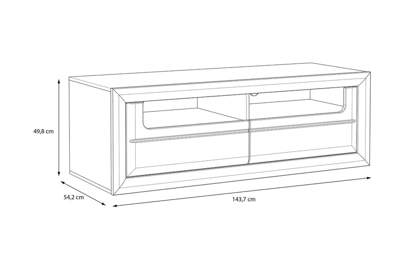 TV-taso Edirne 144 cm - Beige/Ruskea - Huonekalut - TV- & Mediakalusteet - Tv taso & Mediataso